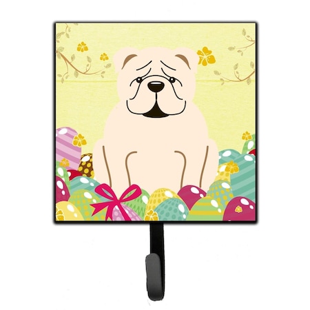 Jensendistributionservices Easter Eggs English Bulldog White Leash or Key Holder MI2088065